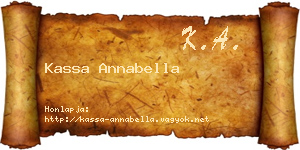 Kassa Annabella névjegykártya